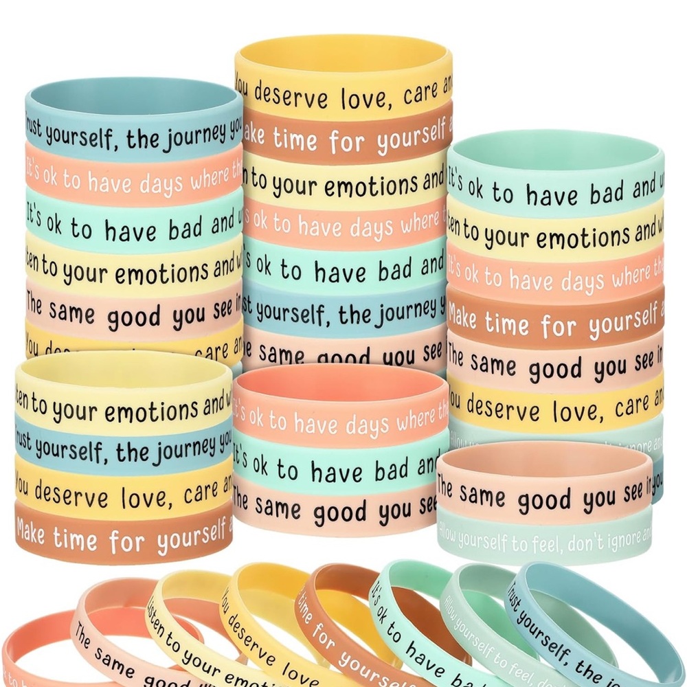 (1 ct) Colorful Motivational Silicone Bracelets